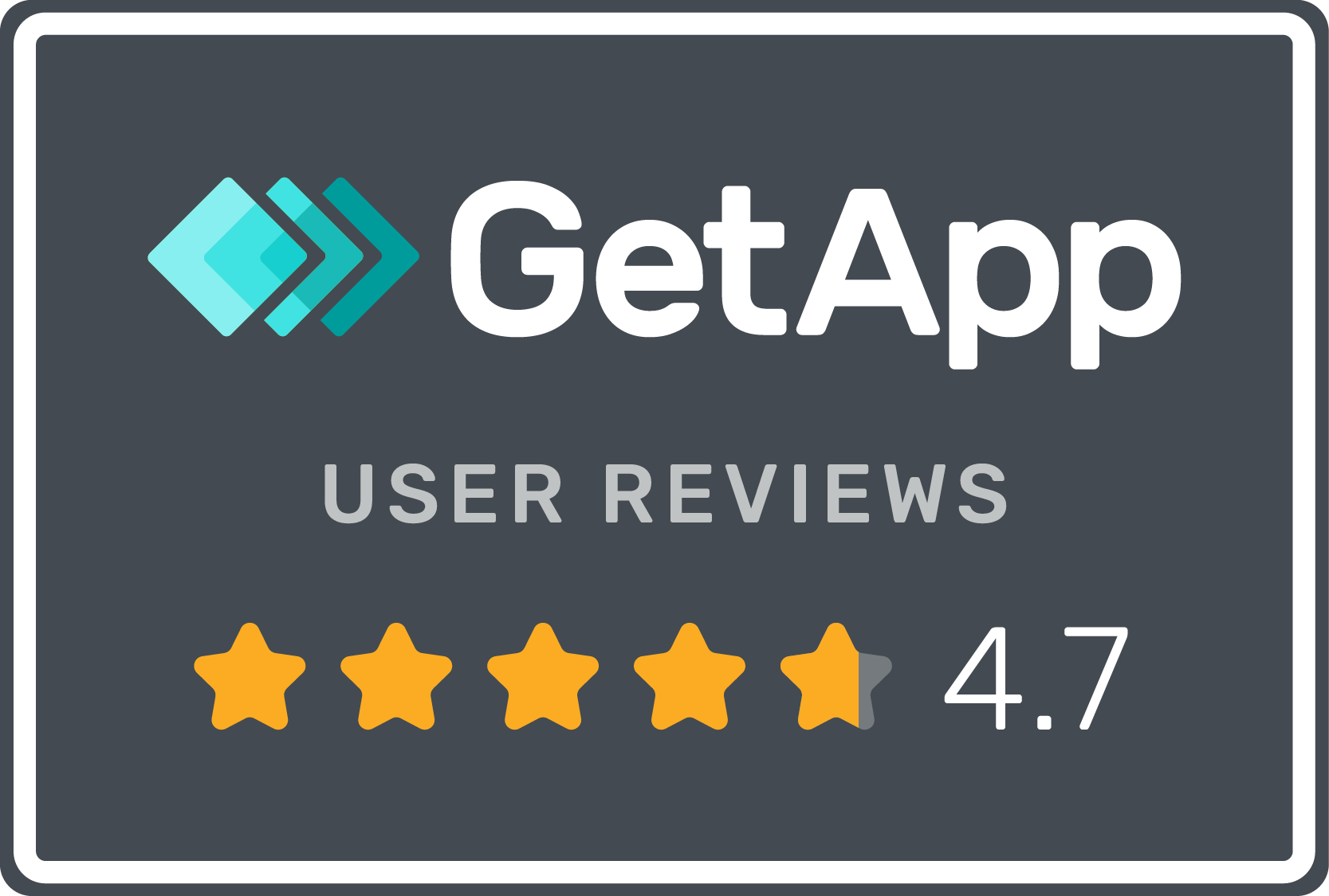 Rated 4.7/5 on GetApp