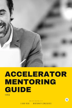 Film-style poster for the guide: Accelerator Mentoring Guide