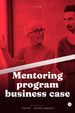 Film-style poster for the guide: Mentoring program business case