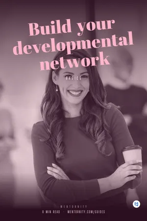 Film-style poster for the guide: Build your developmental network