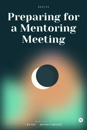 Film-style poster for the guide: Preparing for a Mentoring Meeting
