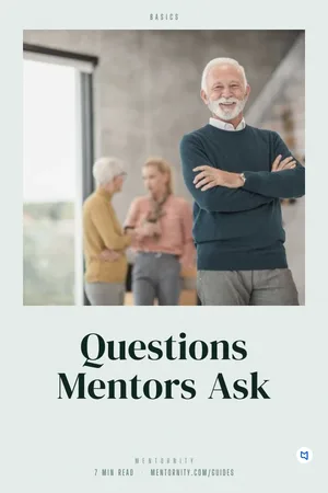 Film-style poster for the guide: Questions Mentors Ask