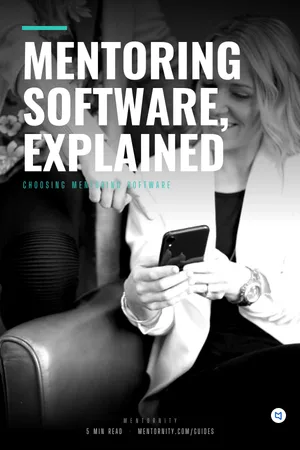 Film-style poster for the guide: Mentoring software, explained