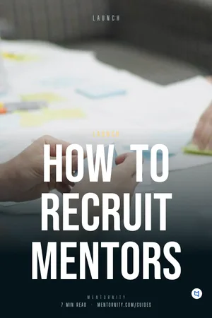 Film-style poster for the guide: How to recruit mentors