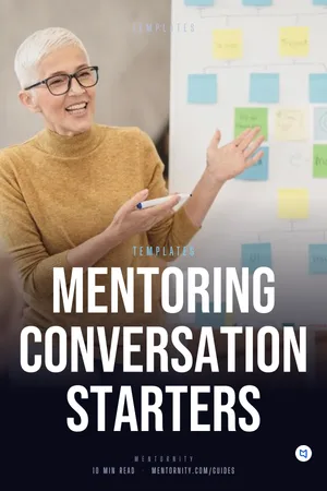 Film-style poster for the guide: Mentoring conversation starters