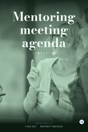 Film-style poster for the guide: Mentoring meeting agenda
