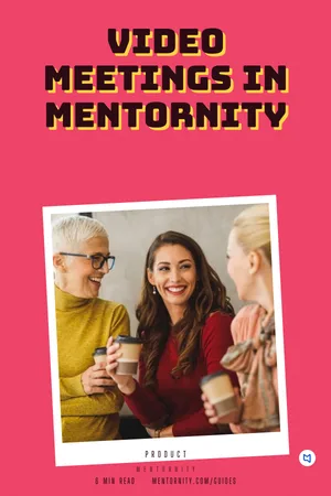 Film-style poster for the guide: Video meetings in Mentornity
