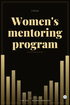 Film-style poster for the guide: Women's mentoring program