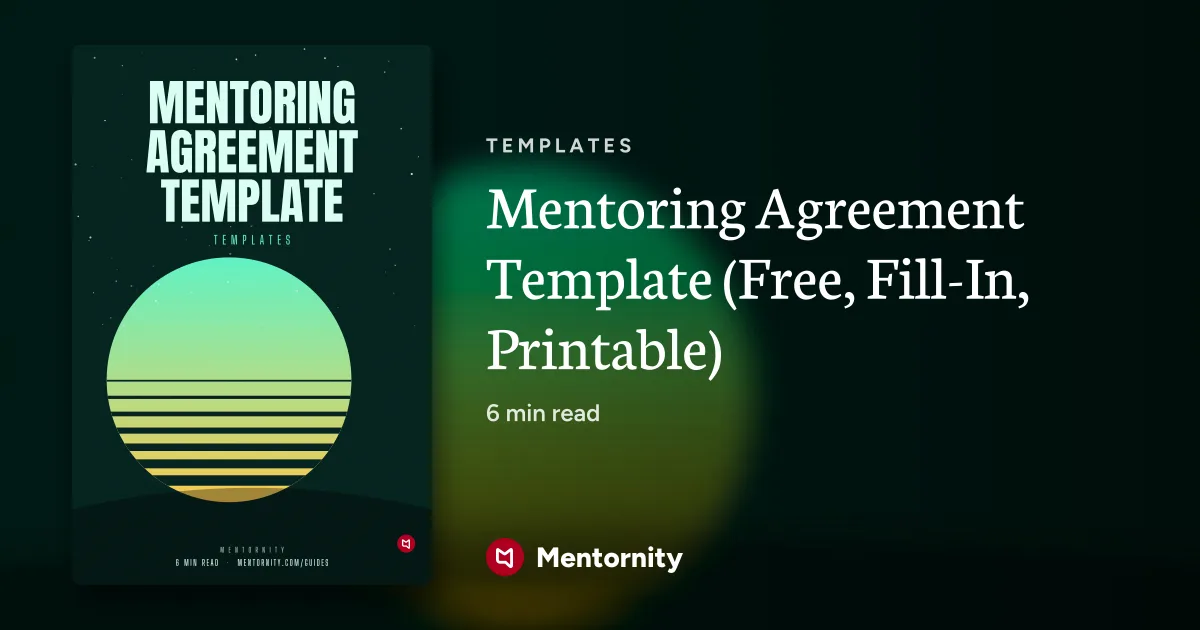 Mentoring Agreement Template (Free, Fill-In, Printable)