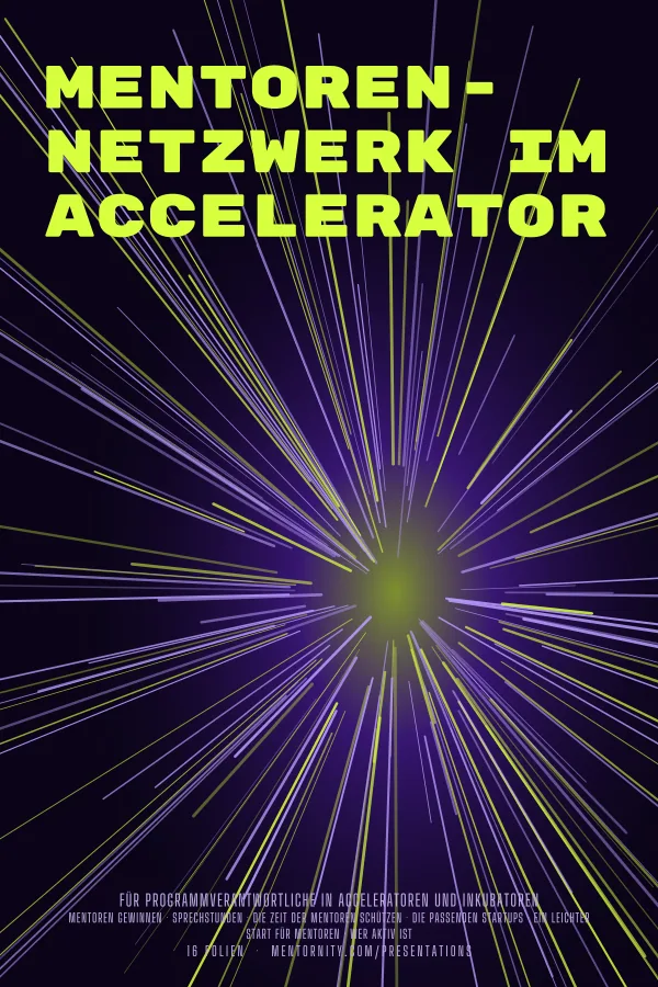 Filmplakat zur Präsentation Mentoren-Netzwerk im Accelerator