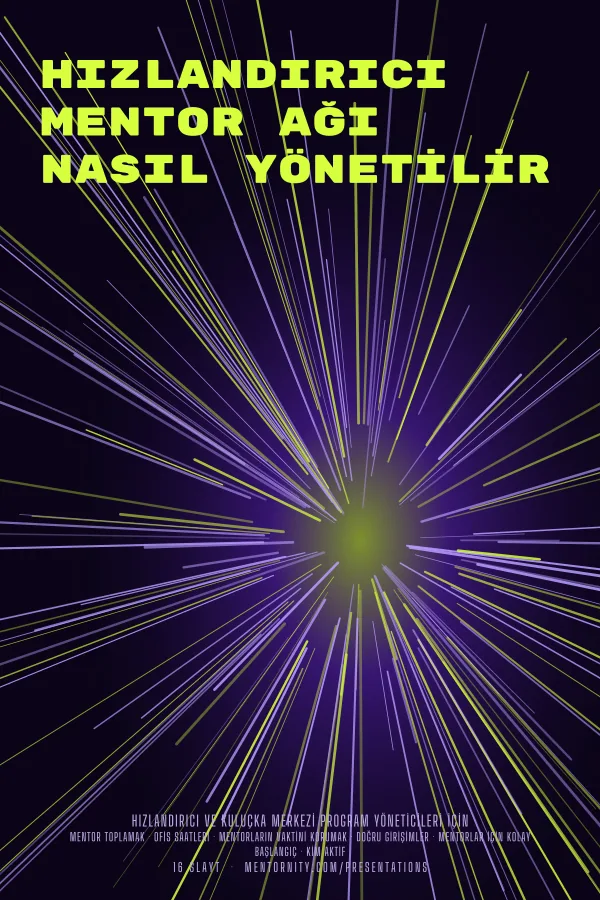 Hızlandırıcı Mentor Ağı Nasıl Yönetilir sunumu için film afişi tarzında görsel