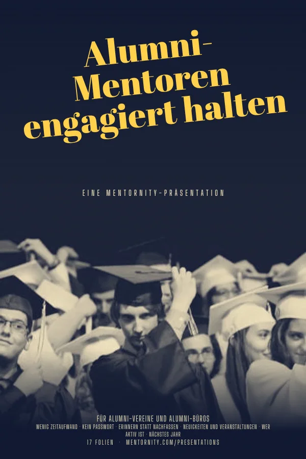 Filmplakat zur Präsentation Alumni-Mentoren engagiert halten