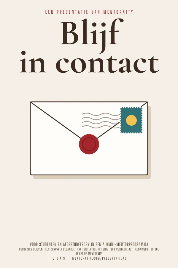 Filmposter voor de presentatie Blijf in contact
