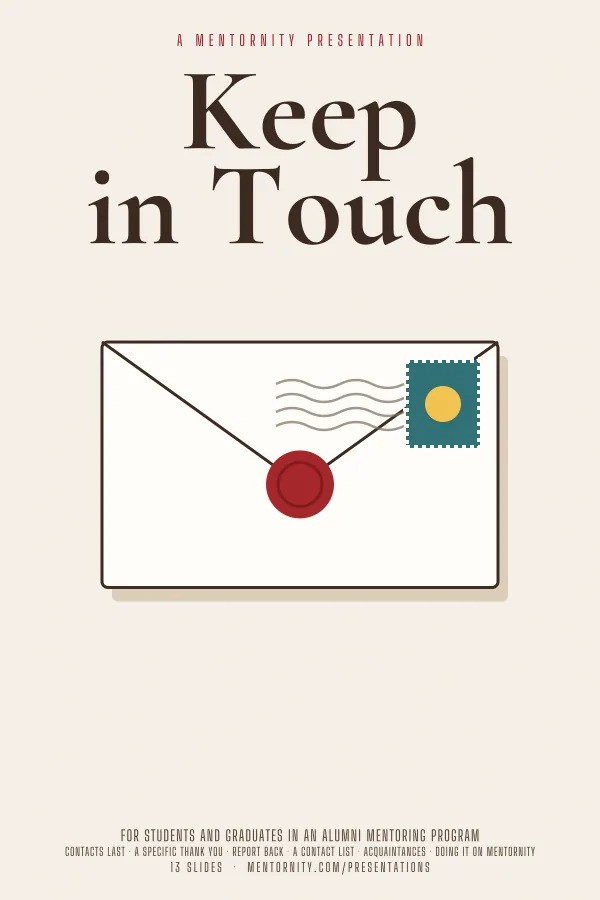 Film-style poster for the Keep in Touch presentation