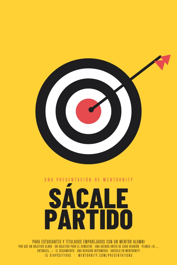 Póster de estilo cinematográfico de la presentación Sácale partido