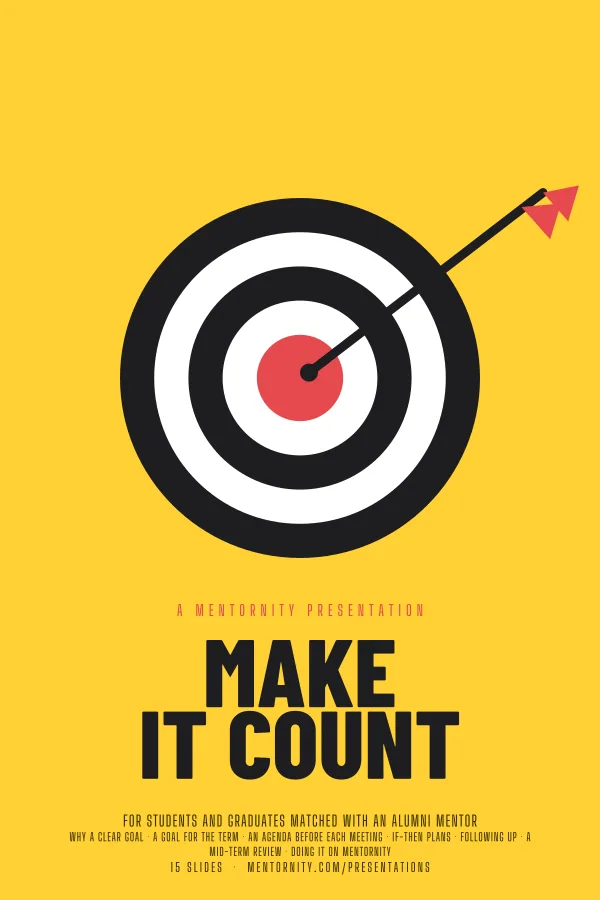 Film-style poster for the Make It Count presentation