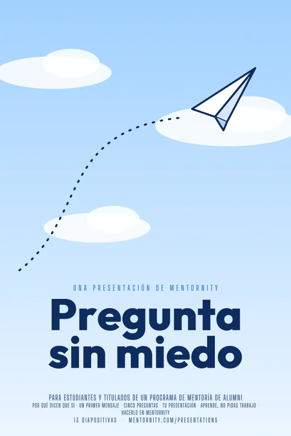Póster de estilo cinematográfico de la presentación Pregunta sin miedo