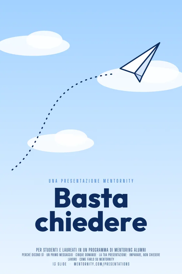 Locandina in stile film della presentazione Basta chiedere