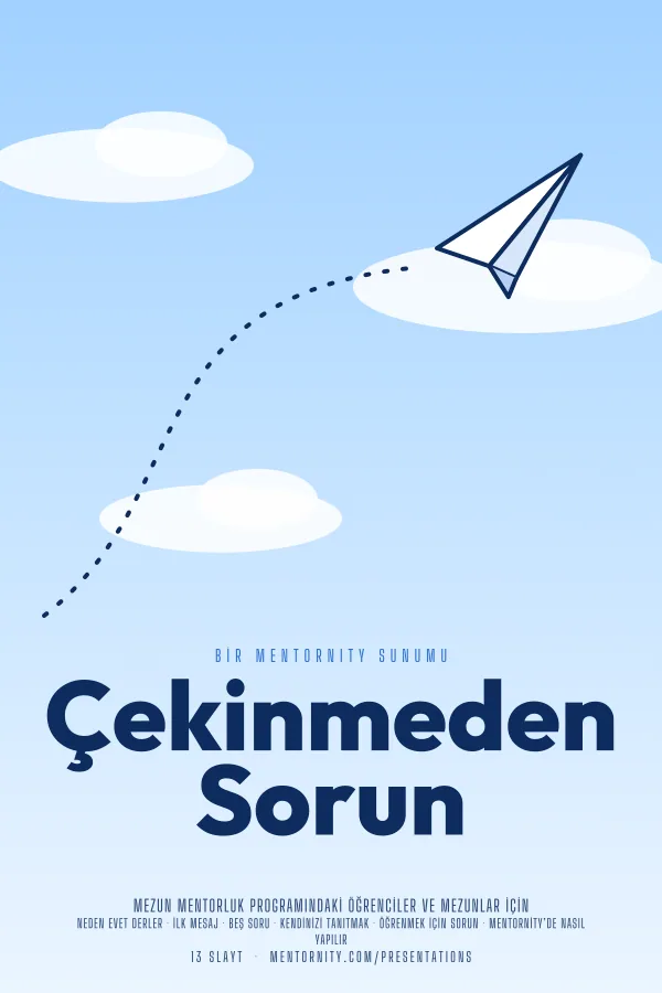 Çekinmeden Sorun sunumu için film afişi tarzında görsel