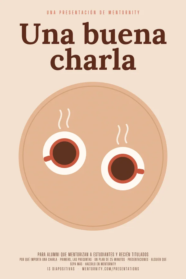 Póster de estilo cinematográfico de la presentación Una buena charla