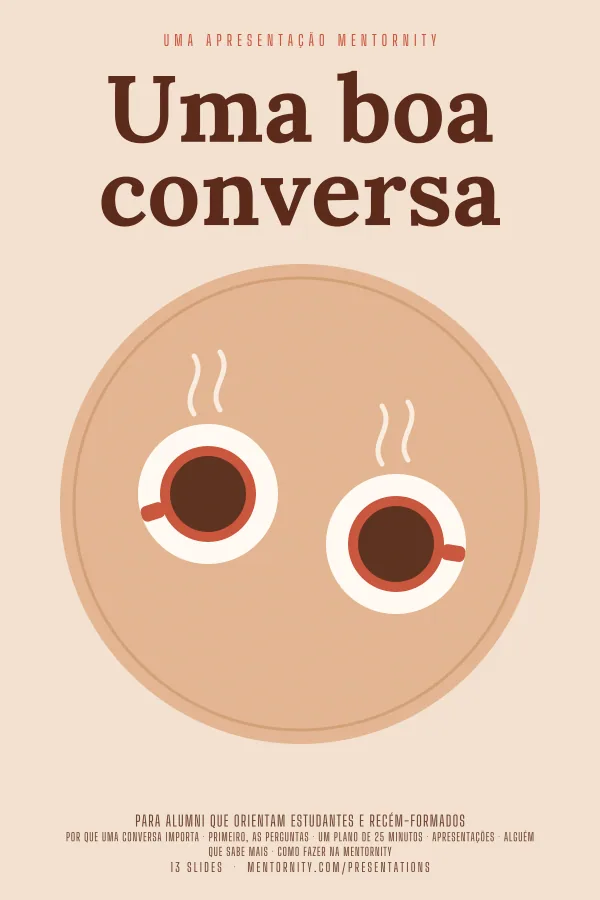 Pôster em estilo de cinema da apresentação Uma boa conversa