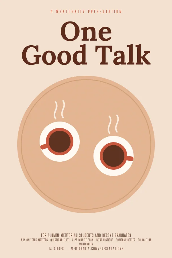Film-style poster for the One Good Talk presentation
