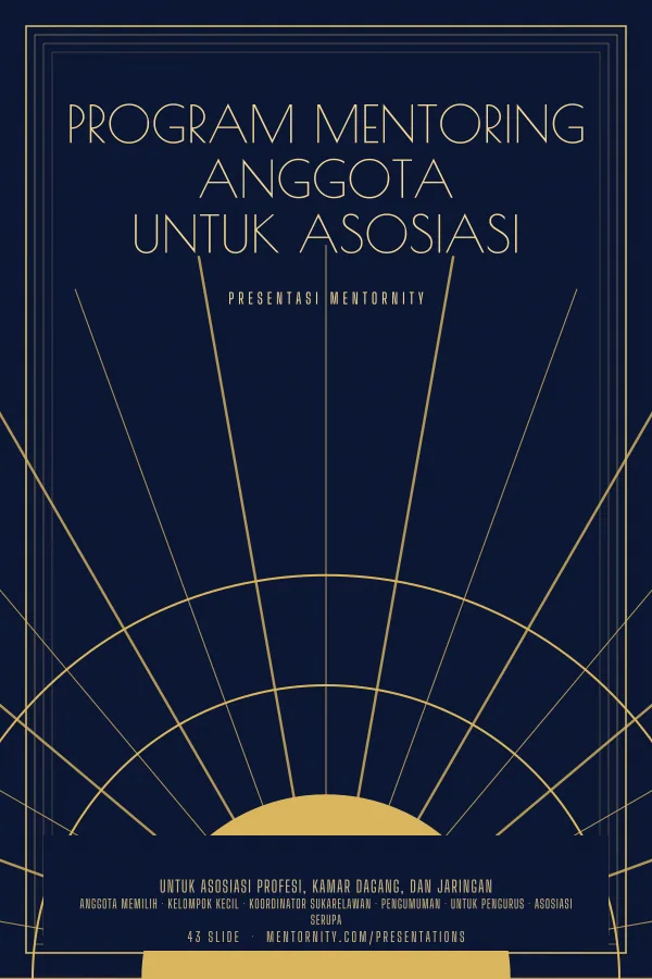 Poster bergaya film untuk presentasi Program Mentoring Anggota untuk Asosiasi
