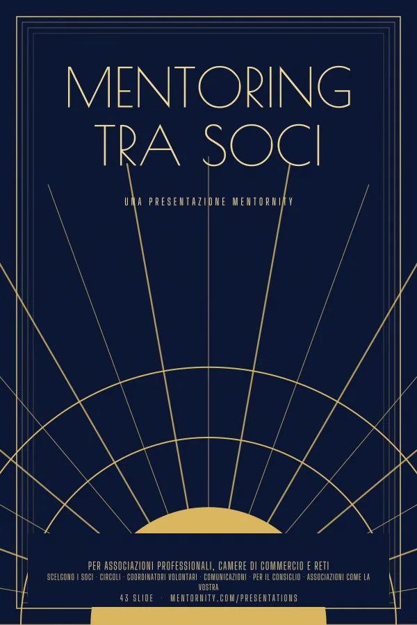 Locandina in stile film della presentazione Mentoring tra soci