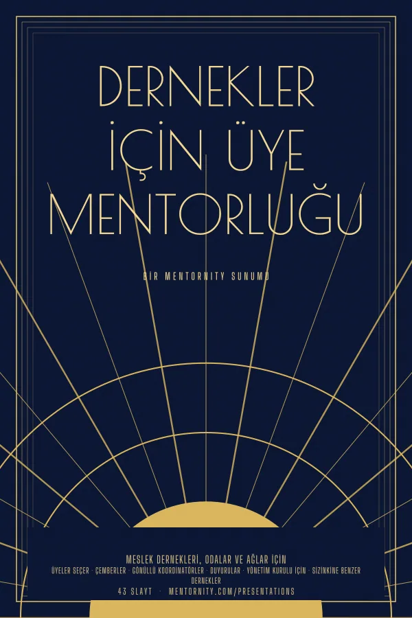 Dernekler için Üye Mentorluğu sunumu için film afişi tarzında görsel