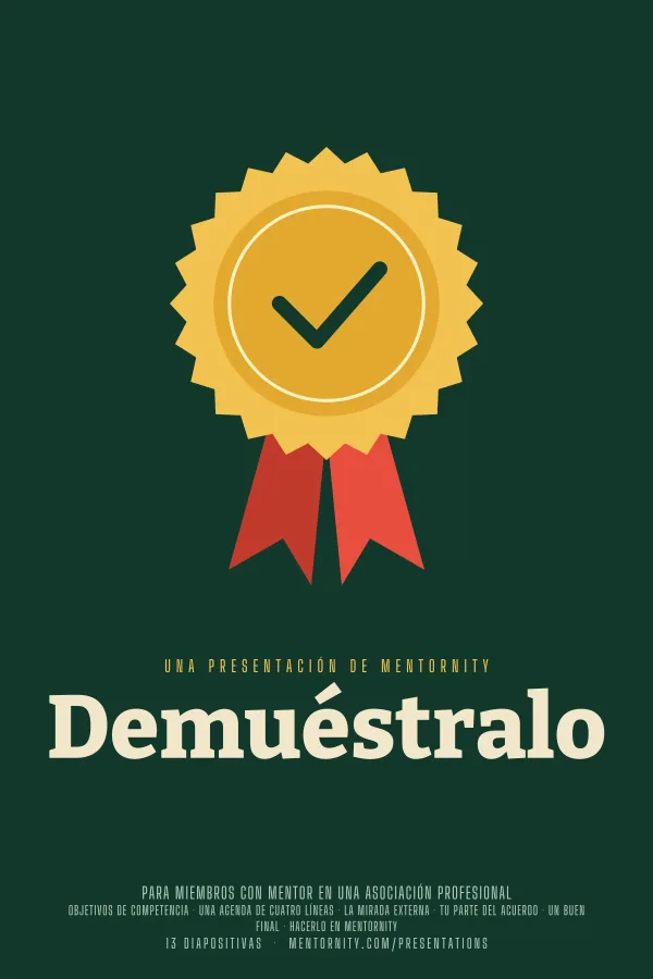 Póster de estilo cinematográfico de la presentación Demuéstralo