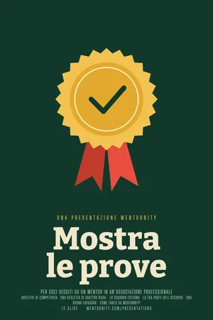 Locandina della presentazione: Guida per mentee: Mostra le prove