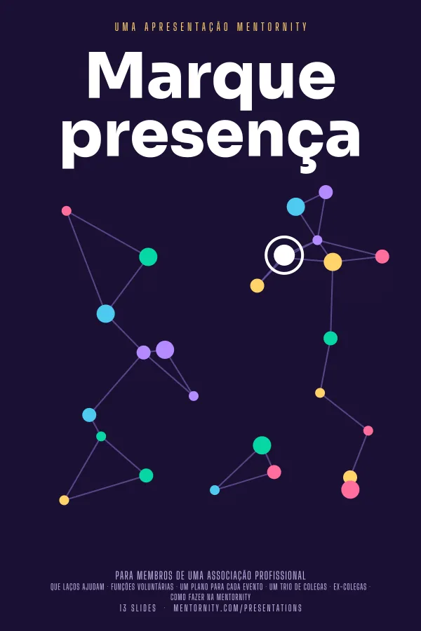 Pôster em estilo de cinema da apresentação Marque presença