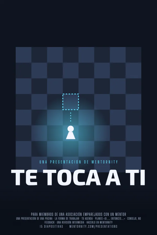 Póster de estilo cinematográfico de la presentación Te toca a ti