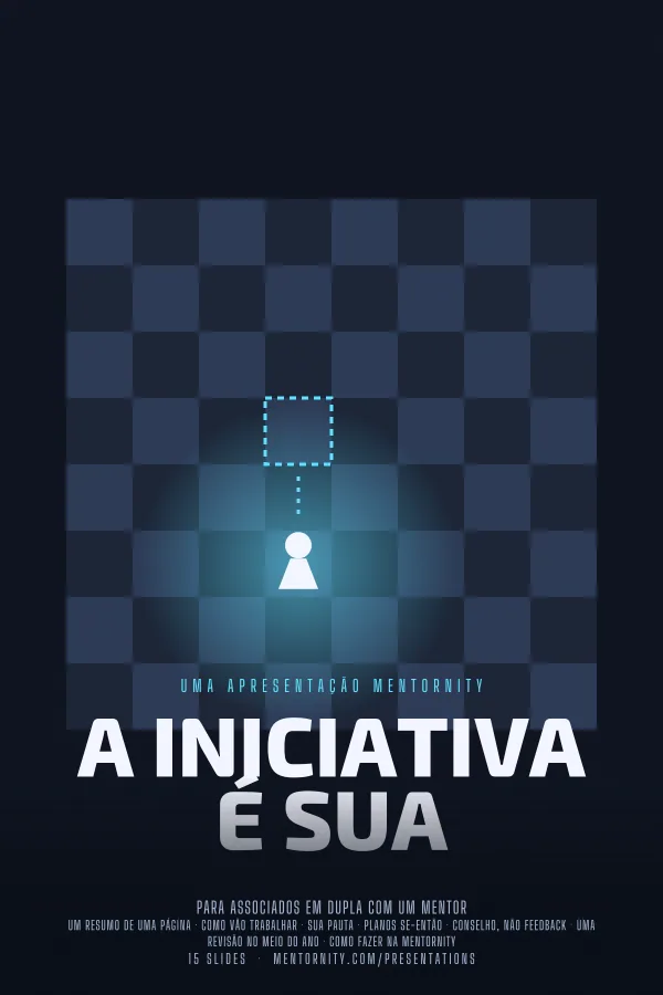 Pôster em estilo de cinema da apresentação A iniciativa é sua