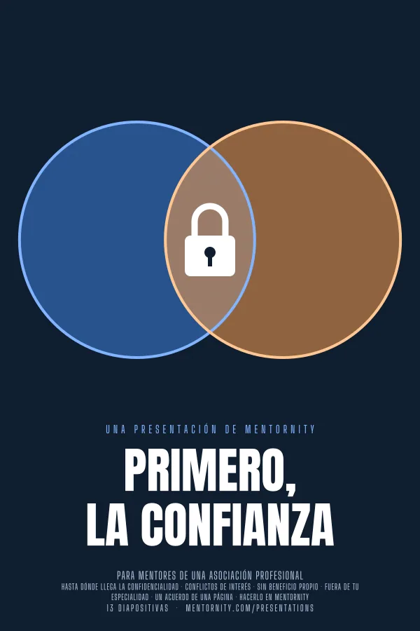 Póster de estilo cinematográfico de la presentación Primero, la confianza