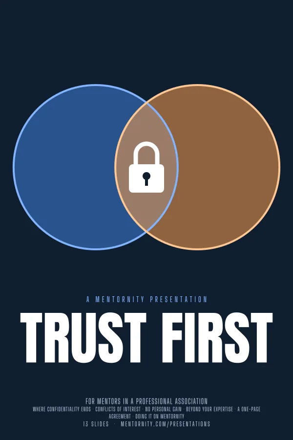 Film-style poster for the Trust First presentation