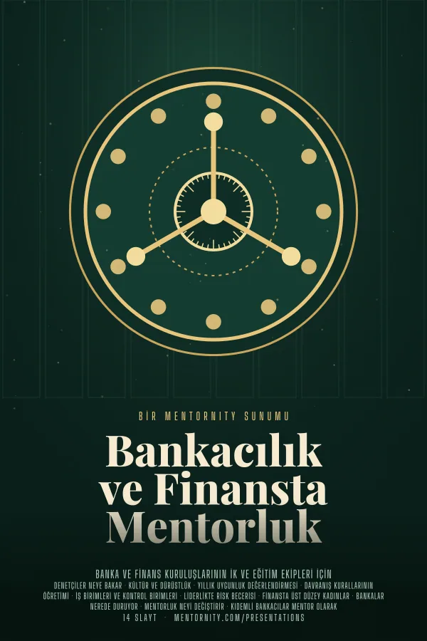 Bankacılık ve Finansta Mentorluk sunumu için film afişi tarzında görsel