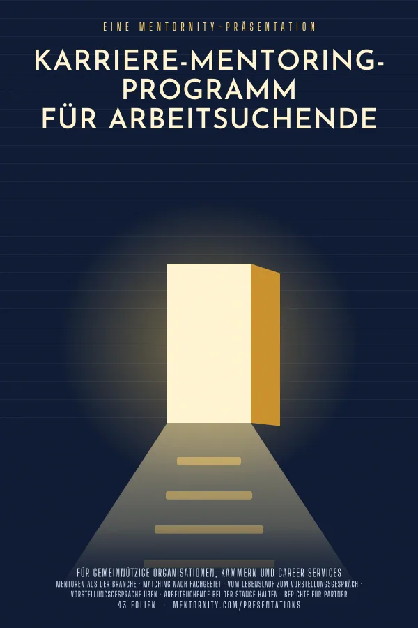 Filmplakat zur Präsentation Karriere-Mentoring-Programm für Arbeitsuchende