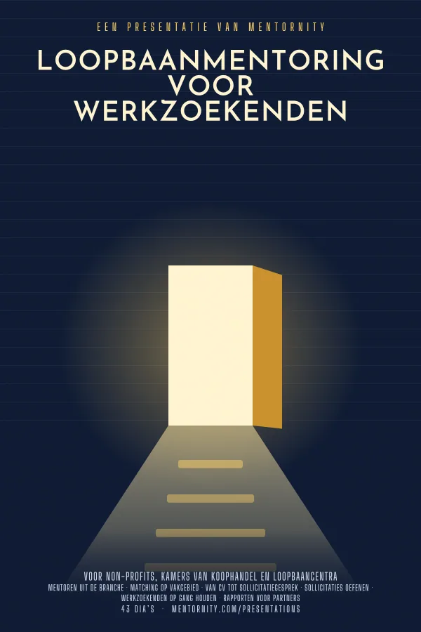 Filmposter voor de presentatie Loopbaanmentoring voor werkzoekenden