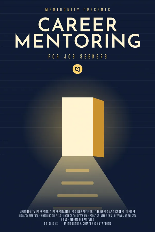 Film-style poster for the Career Mentoring Program for Job Seekers presentation