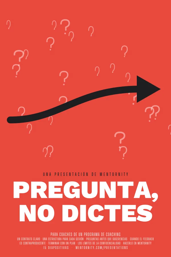 Póster de estilo cinematográfico de la presentación Pregunta, no dictes
