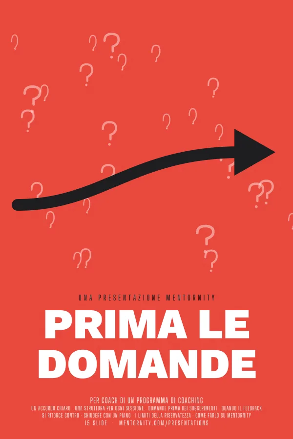 Locandina in stile film della presentazione Prima le domande