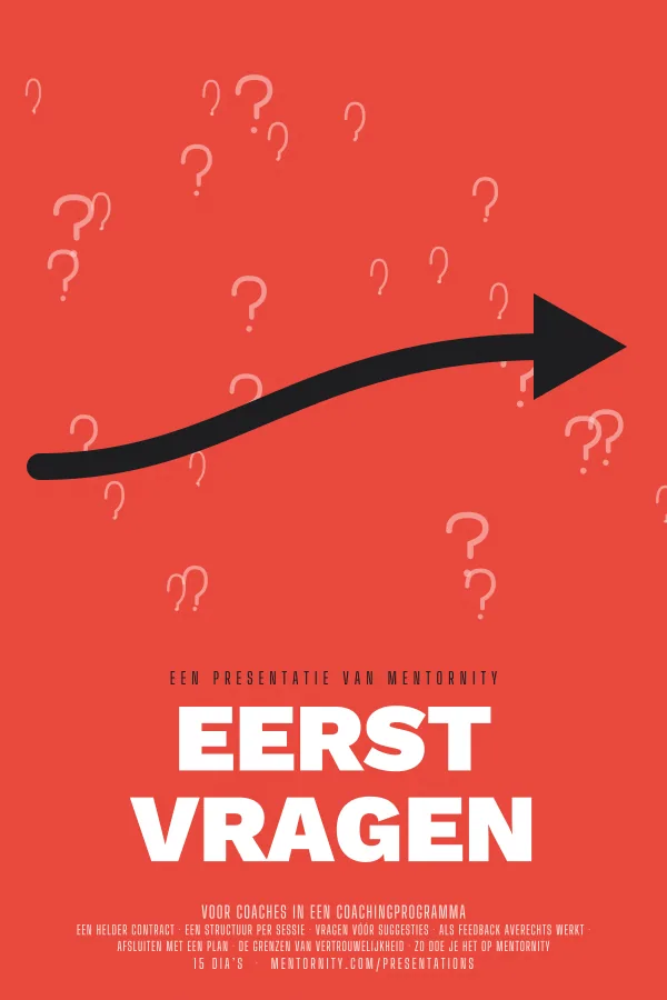 Filmposter voor de presentatie Eerst vragen