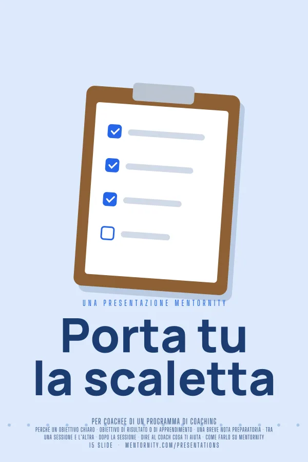 Locandina in stile film della presentazione Porta tu la scaletta