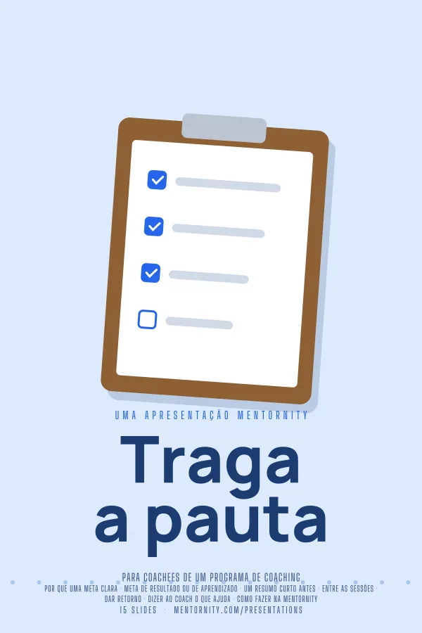 Pôster em estilo de cinema da apresentação Traga a pauta