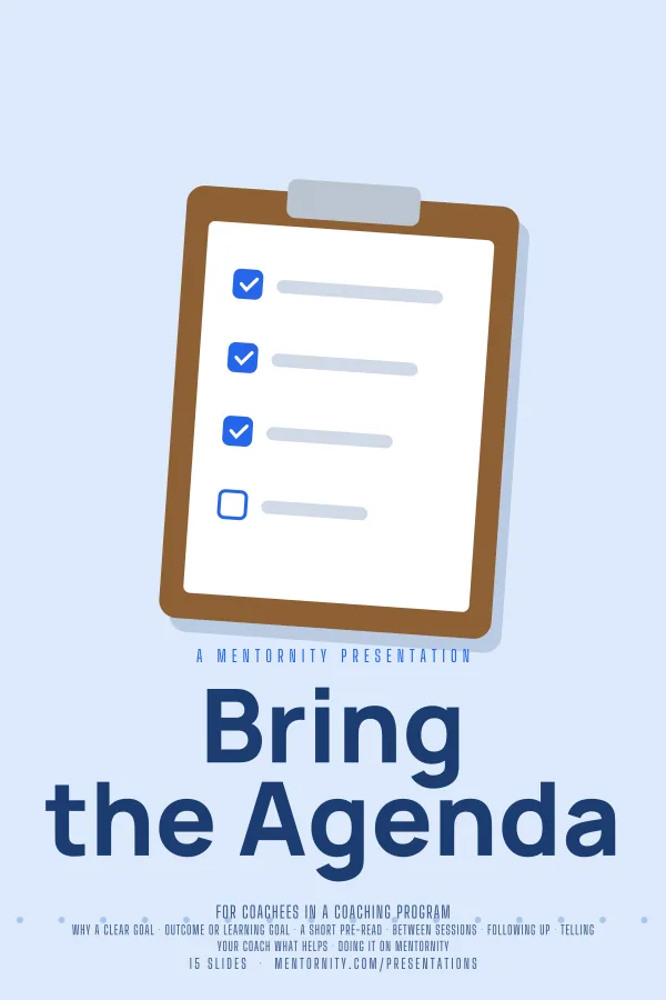 Film-style poster for the Bring the Agenda presentation