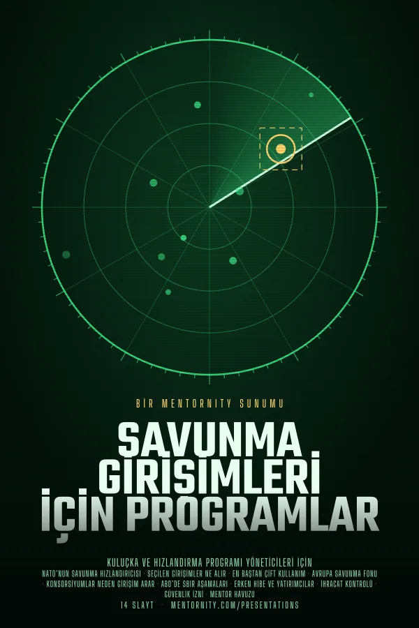 Savunma Girişimleri İçin Programlar sunumu için film afişi tarzında görsel