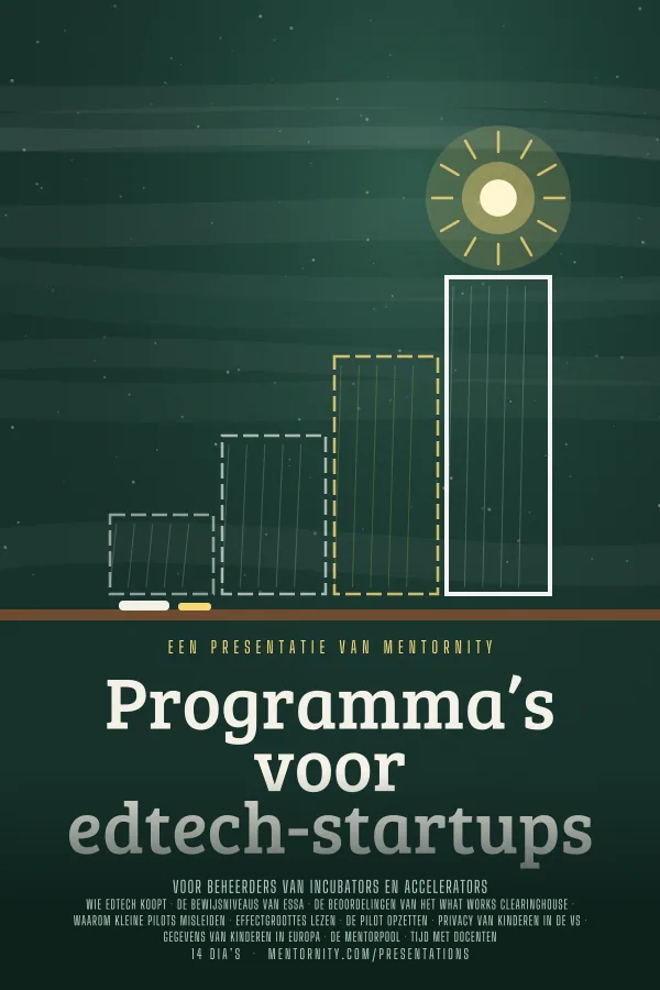 Filmposter voor de presentatie Programma’s voor edtech-startups