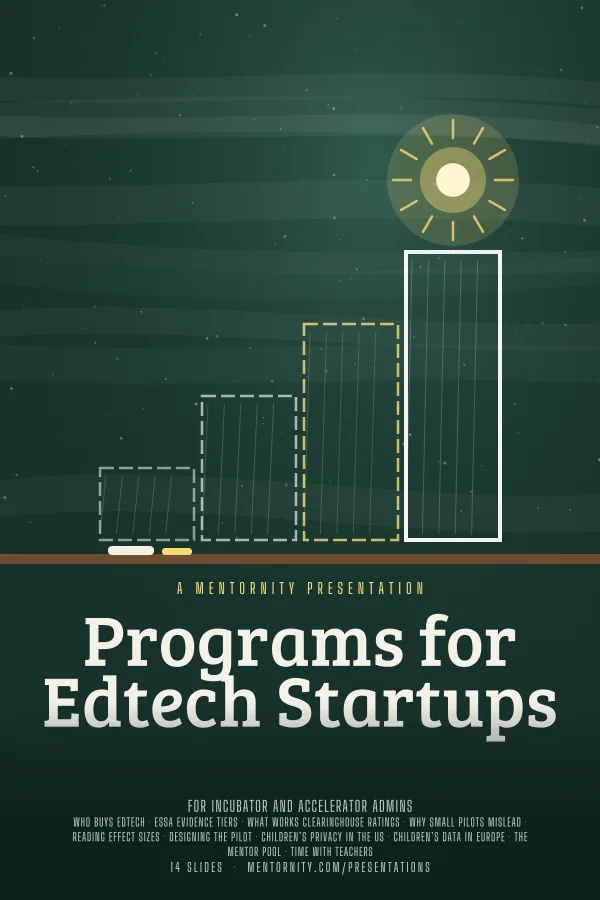 Film-style poster for the Programs for Edtech Startups presentation