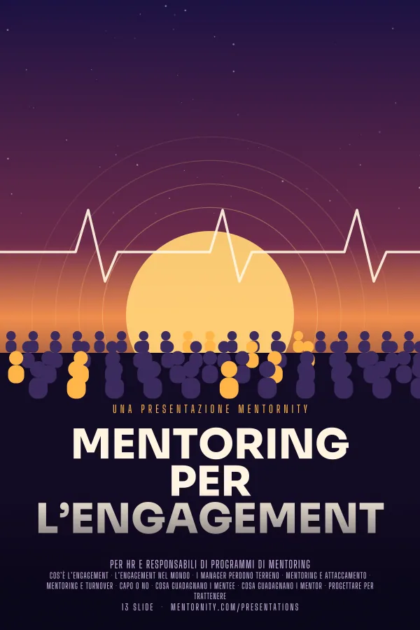 Locandina in stile film della presentazione Mentoring per l’engagement